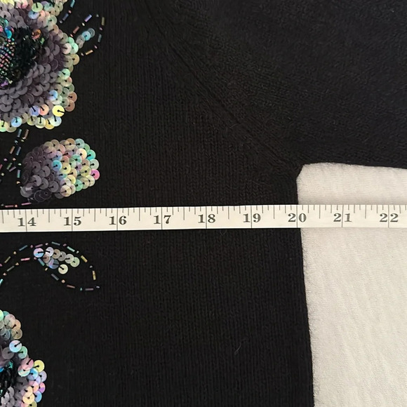 Vintage Victor Costa Occasion Black Long Cardigan with Sequins/Beads Women’s Med - Picture 8 of 13